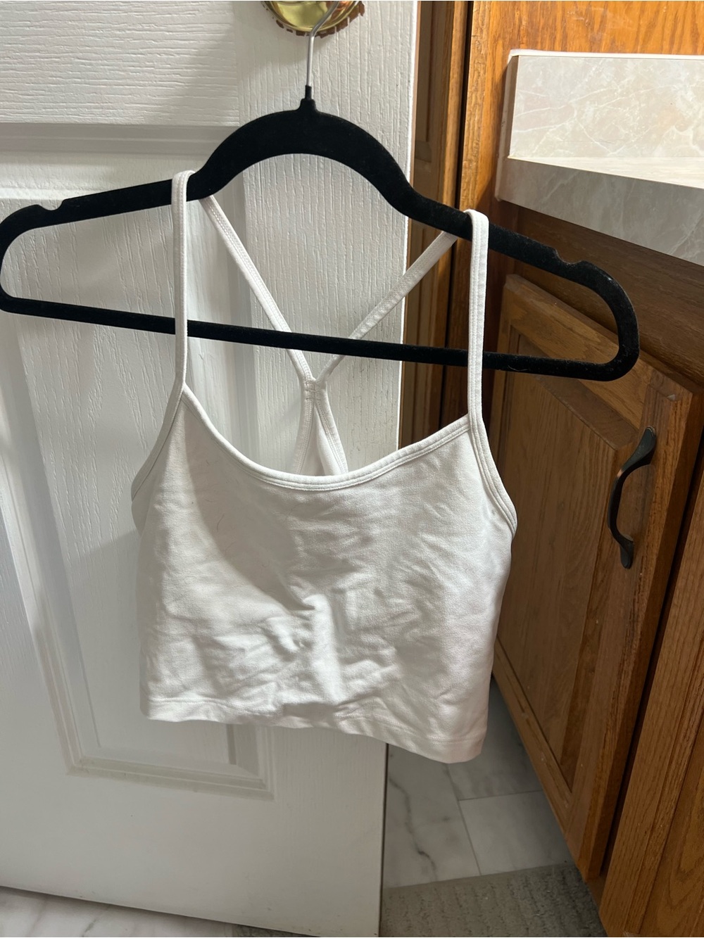 aerie White Cropped Tank Top
